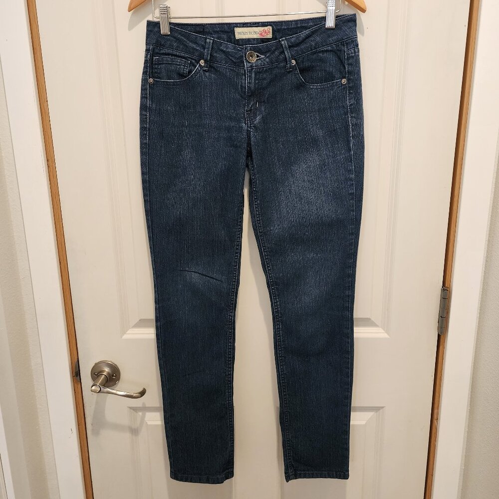 Paris Blues Denim Low Rise Straight Leg Blue Jeans, Size 7